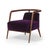 Wood Essex Purple Velvet Armchair by Javier Gomez For Sale - Image 7 of 7