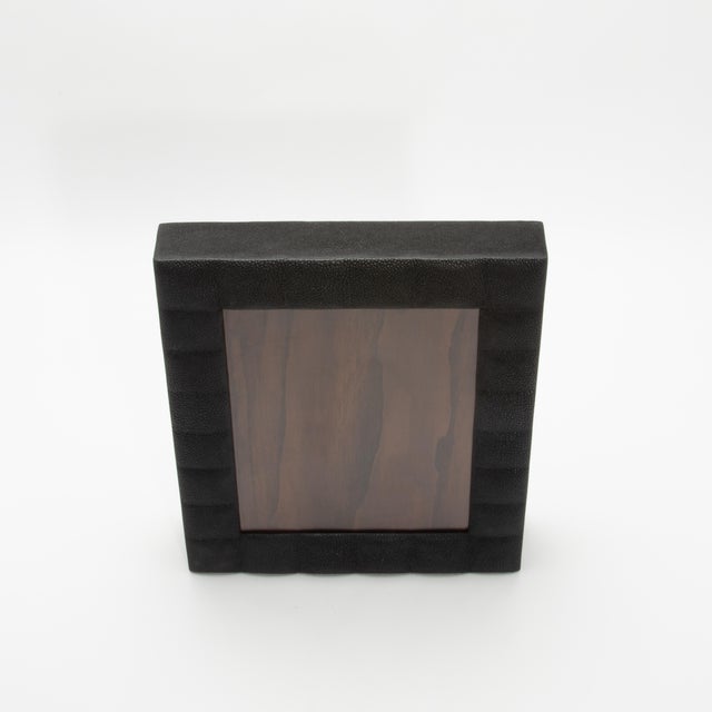 2020s Picture Frame 8x10” in Quilted Black Shagreen by R&y Augousti For Sale - Image 5 of 10