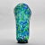 Tall Vintage Blue Green Gold Splatter Art Glass Vase For Sale In Detroit - Image 6 of 13