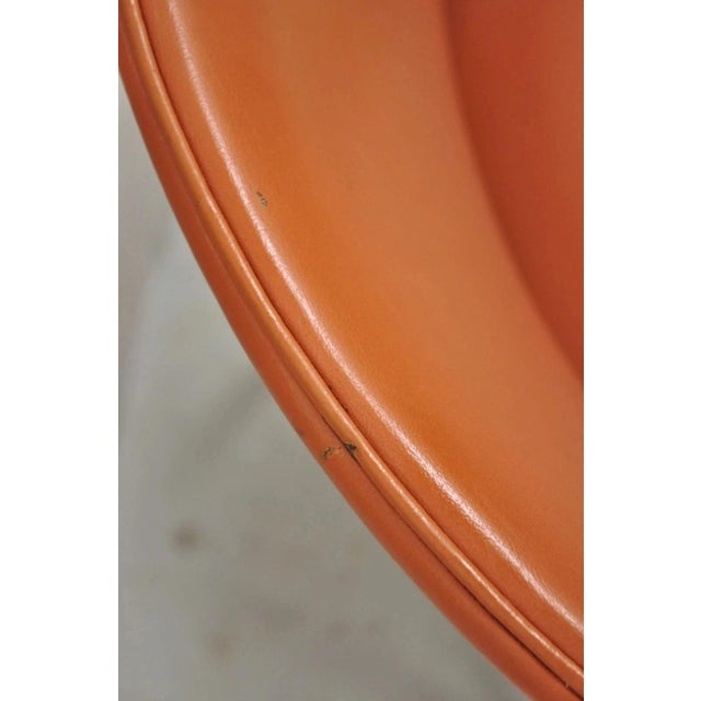 Mid 20th Century Vintage Mid Century Modern Orange Chrome Frame Sloped Wood Arm Side Desk Chair For Sale - Image 5 of 12