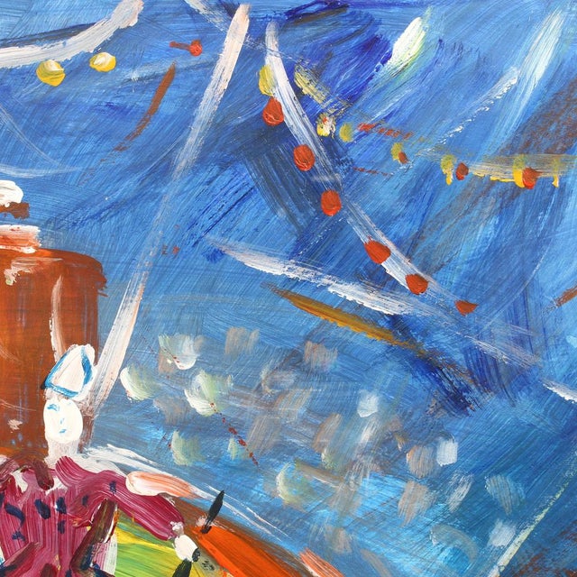 Red Roland Dubuc, The Circus, 1970s, Gouache on Paper, Framed For Sale - Image 8 of 18