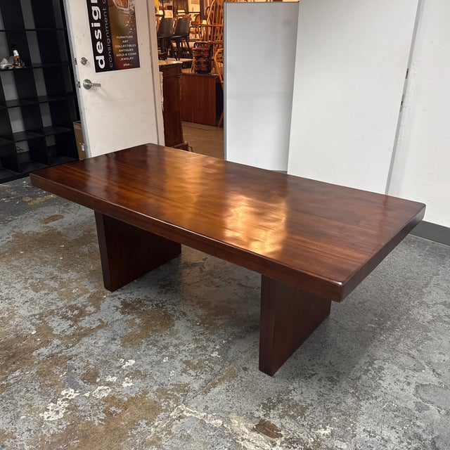 Contemporary Contemporary Rectangular Double Pedestal Dining Table For Sale - Image 3 of 12