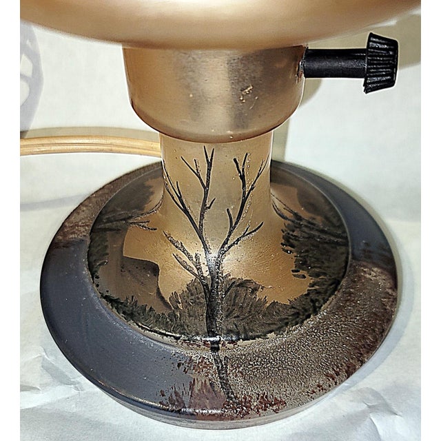 1940s Reverse Painted Boudoir Table Lmap For Sale - Image 10 of 12