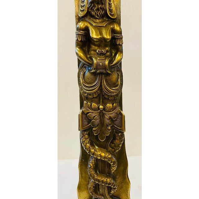 Brass Antique Brass Andirons For Sale - Image 8 of 10