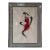 1980’s Vintage Fashion Illustration Painting – Red Dress Figure, Framed Under Glass For Sale
