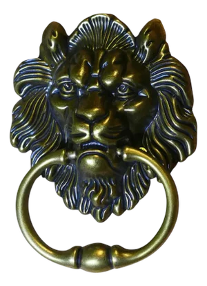 Gothic Lions Mask Brass Door Knocker, 1960
