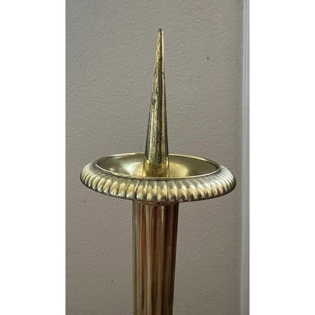 Early 20th Century Tall Brass Altar Candlestick For Sale - Image 10 of 15
