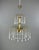 20th Century Gilt Brass Chandelier with Glass Pendants For Sale - Image 9 of 9