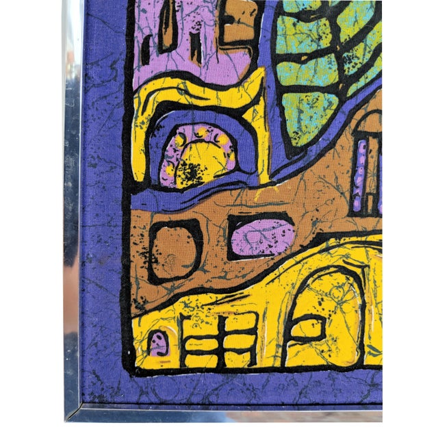 1980s Modern Silk Batik Villa Print For Sale In Miami - Image 6 of 9