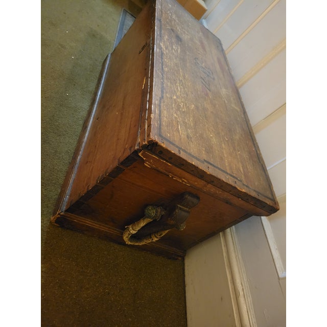 Wood 1877 Antique Blanket Chest For Sale - Image 7 of 7