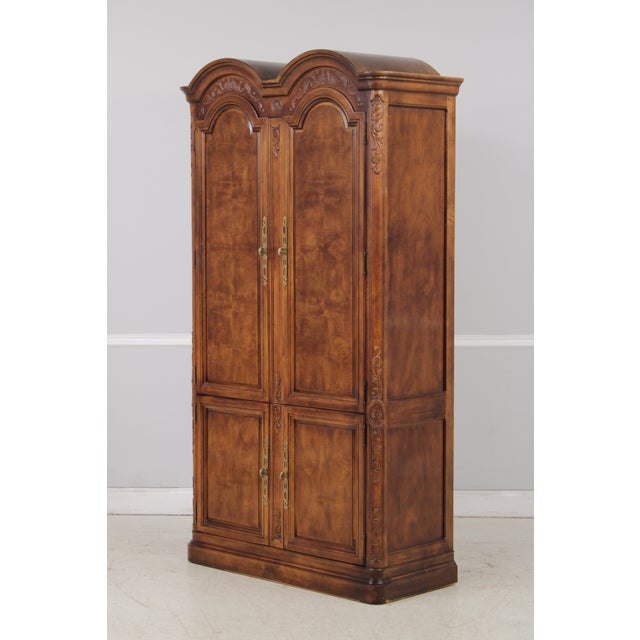 French Henredon Walnut Louis XV Armoire Wardrobe For Sale - Image 3 of 18