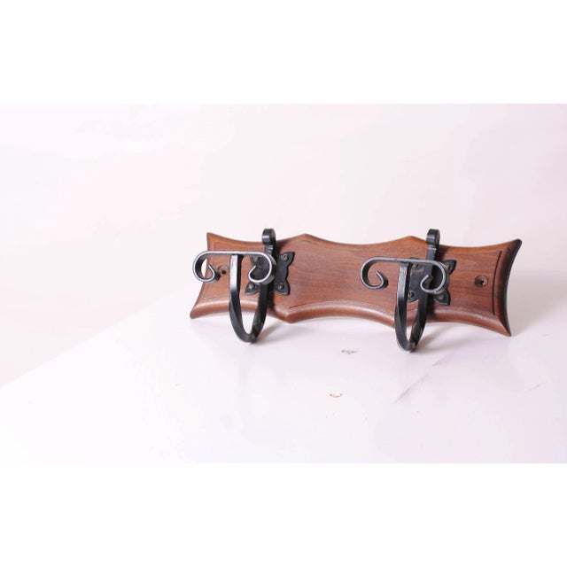 Wood Wooden and Wrought Iron Coat Racks, 1960s, Set of 2 For Sale - Image 7 of 9