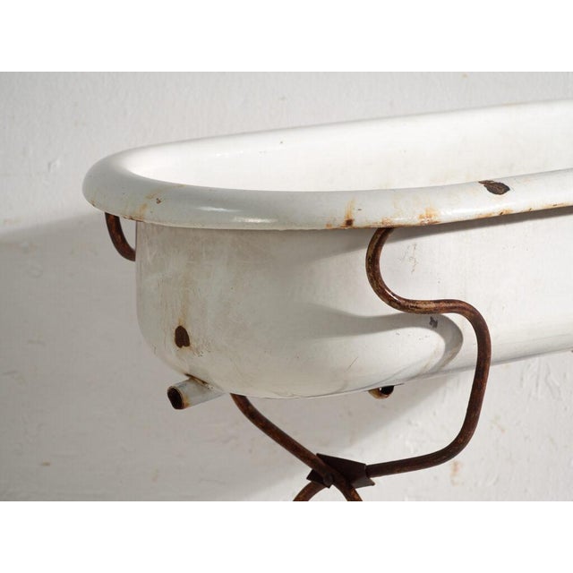 Bathtub in Enamelled Iron Central Europe, 1950 For Sale - Image 9 of 12