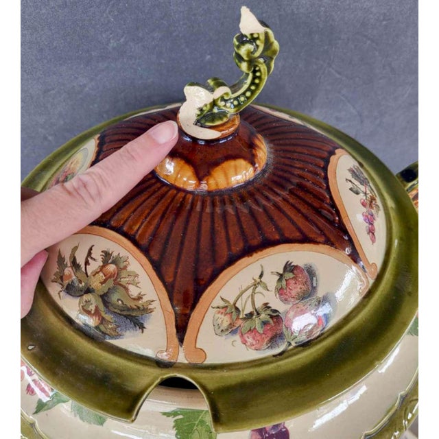 Antique Mettlach Pottery Punch Bowl and Matching Cups For Sale - Image 10 of 17