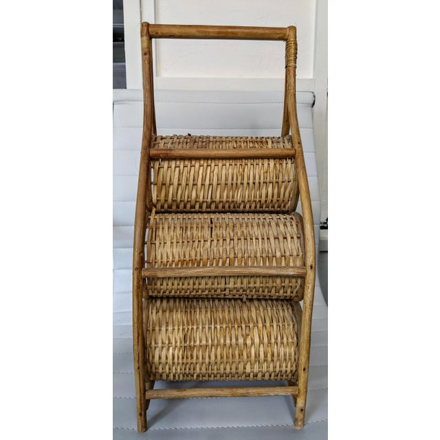 American 1980s Wicker Wine Caddy For Sale - Image 3 of 6