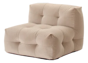 Not-a-Sofa Lounge Chair in Beige Velour from EMKO