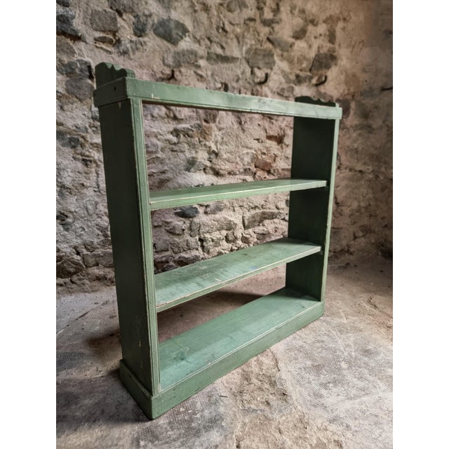 Vintage Pine Open Shelving Unit in Sage Green Paint, 1900 For Sale - Image 12 of 18
