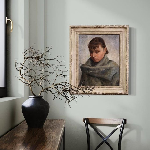 Italian Artist, Portrait of a Woman in Impressionist Style, 1920, Oil on Canvas, Framed For Sale - Image 7 of 15