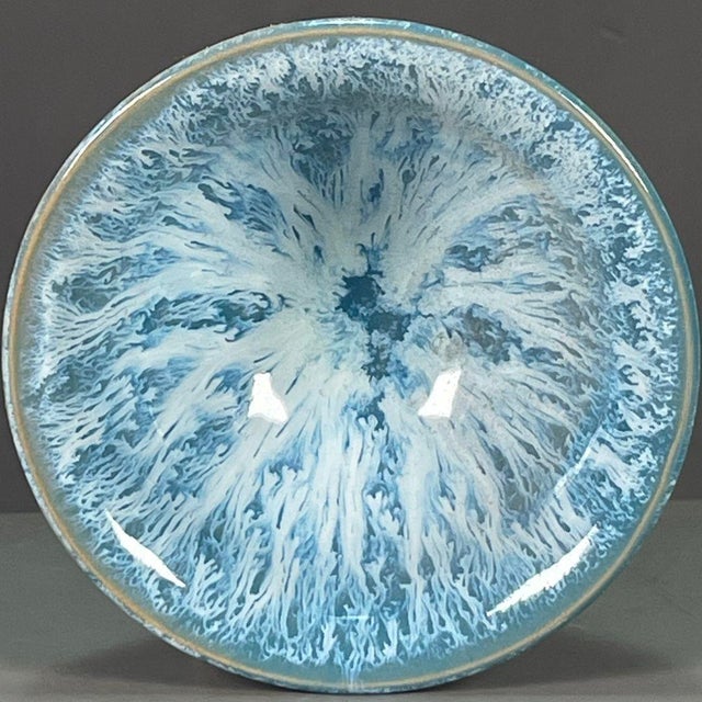 Blue Chinese Blue & White Splash Glazed Porcelain Tea Cup For Sale - Image 8 of 9