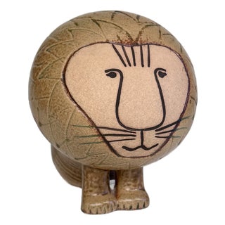Africa Series Lion in Ceramic by Lisa Larson for Gustavsberg, Sweden, 1960s For Sale