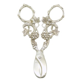 Vintage Italian Handmade Silver Decorative Grape Scissors, 1970s For Sale
