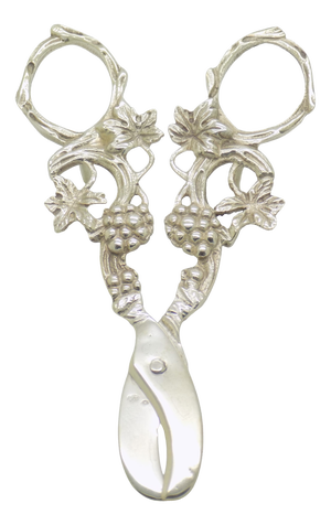 Vintage Italian Handmade Silver Decorative Grape Scissors, 1970s