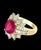 GIA Certified 3.6 Carat Burma Ruby Minor Heat and Diamond 18 Karat Gold Ring For Sale - Image 9 of 18