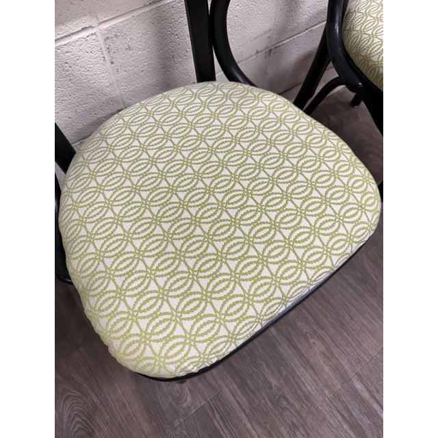 Vintage Bentwood Geometric Upholstered Arm Chairs - Set of 3 For Sale In Kansas City - Image 6 of 11