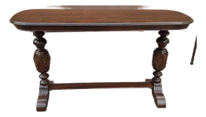 Refinished St John Jacobean Style Walnut Library Console Table, Circa 1920s