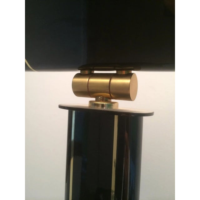 Circa 1970 French Black Lacquered and Brass Floor Lamp For Sale - Image 6 of 13