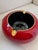 Fantoni Vintage Italian Glazed Ceramic Ashtray With Brass Lion Head Knockers, in the Manner of Gio Ponti, Signed Florence Italy, 1960s For Sale - Image 4 of 7