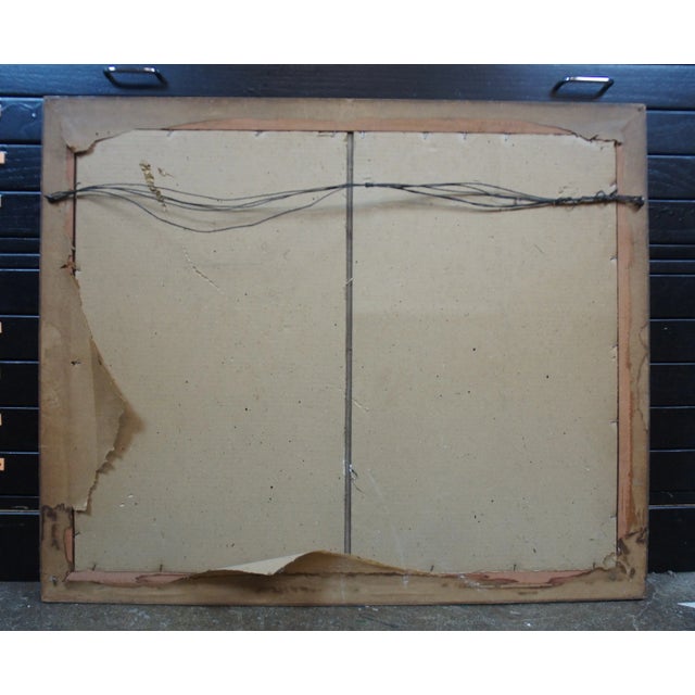 1950s 1950s German Castle River Landscape Pastel Drawing, Framed For Sale - Image 5 of 11