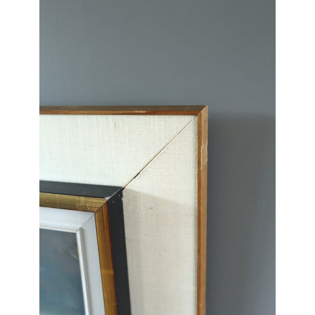 Textile Mid-Century Modern 'Fading Light' Swedish Original Landscape Oil Painting, Framed For Sale - Image 7 of 11