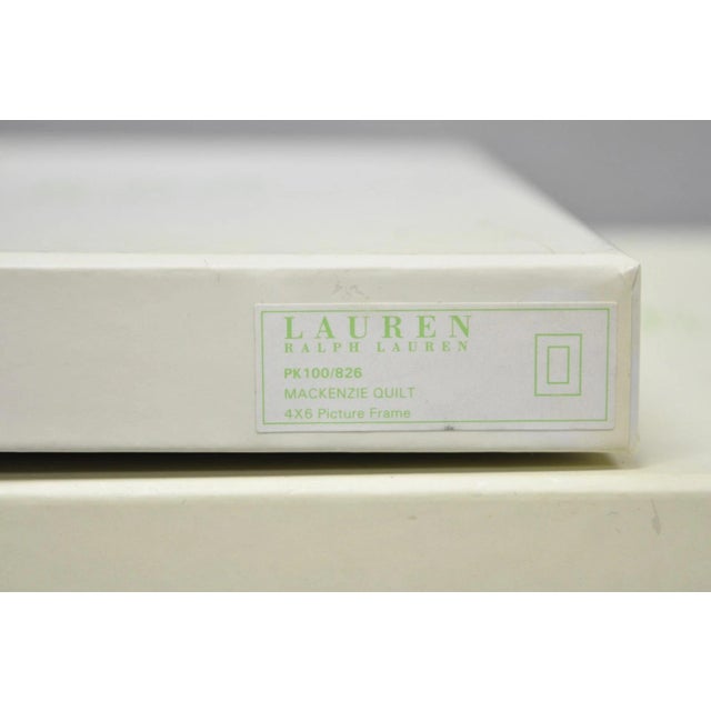 Silver Late 20th Century Ralph Lauren Silver Plated 4x6 Picture Frame MacKenzie Quilt Alphabet Motif Nib For Sale - Image 8 of 18