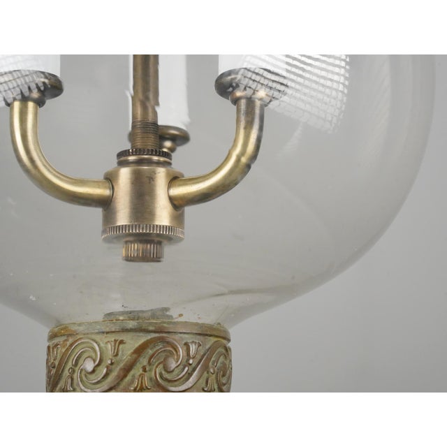 Metal Antique 7.5 In. Clear Crystal Onion Bell Jar Pendant Light For Sale - Image 7 of 14