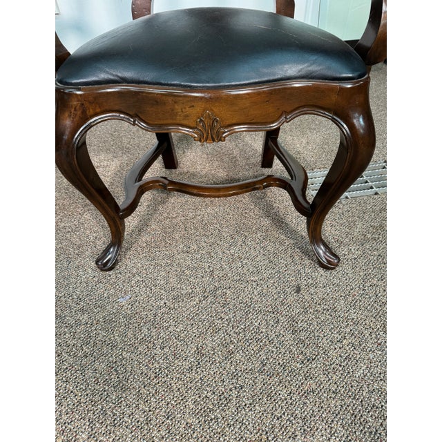 Mid 20th Century Pair of Fruitwood Chairs With Leather Seats For Sale In New York - Image 6 of 12