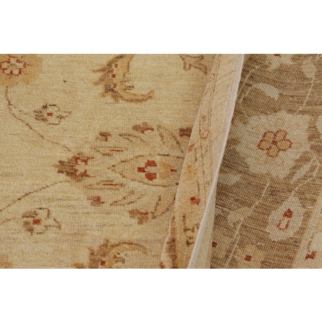 Beige Shabby Chic Ziegler Beige Brown Hand-Knotted Wool Rug-9'0'' X 11'9'' For Sale - Image 8 of 8