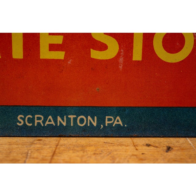 1940s Overbrook Straight Rye Whiskey Tin Advertising Sign For Sale - Image 9 of 11