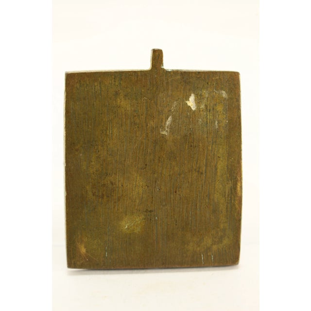 Brass 18-19th Century Russian Old Believers Icon Saints Kyrikos & Julitta Brass & Enamel For Sale - Image 8 of 11