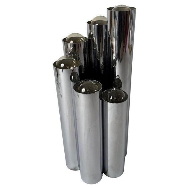 Contemporary Space Age Minimalist Chrome Tube Lamp from Koch & Lowy, USA, 1960s For Sale - Image 3 of 18
