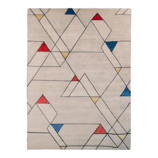 Rug & Kilim’s Mid-Century Modern Rug in Gray with Geometric Pattern, 9x12 For Sale