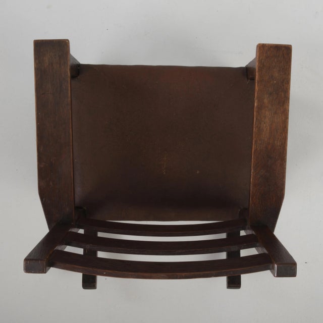 Brown 1900s Vintage Gustav Stickley Craftsman Furniture Child's Rocking Chair For Sale - Image 8 of 13