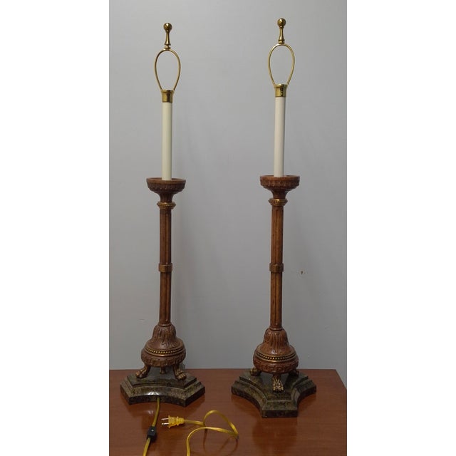 Late 20th CenturyMaitland-Smith Candlestick Form Buffet Lamps - a Pair For Sale - Image 11 of 11