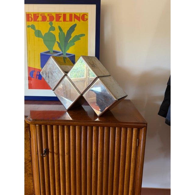 Postmodern Steel Tetris Sculpture, Italy 1980s For Sale - Image 12 of 13