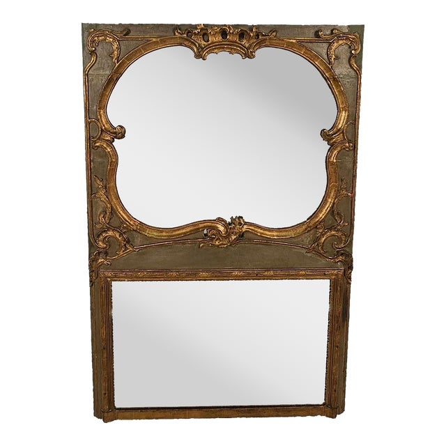 Belle Époque Painted & Gilt Over Mantel Mirror, France Circa 1900 For Sale