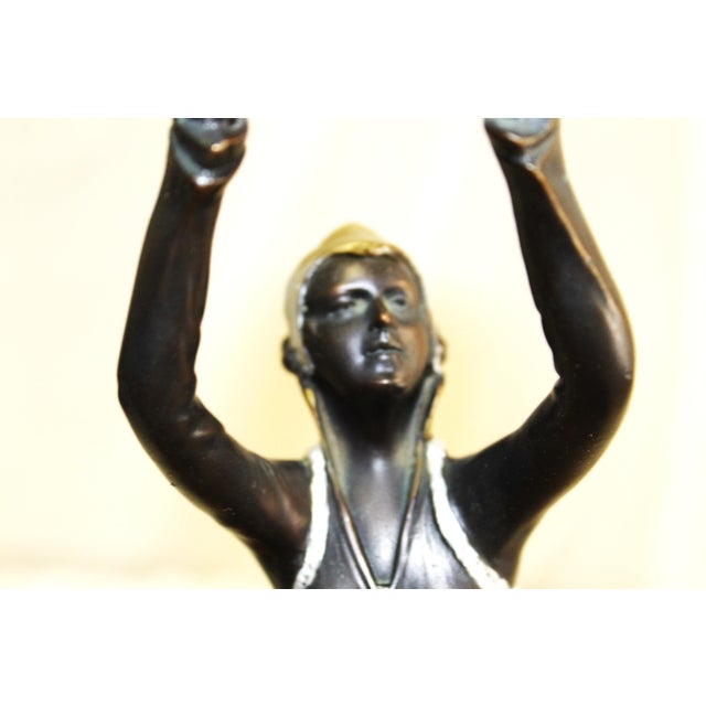 Metal 1990s Mid Century/Modern/Deco Style Sculpture Bronze Girl For Sale - Image 7 of 17