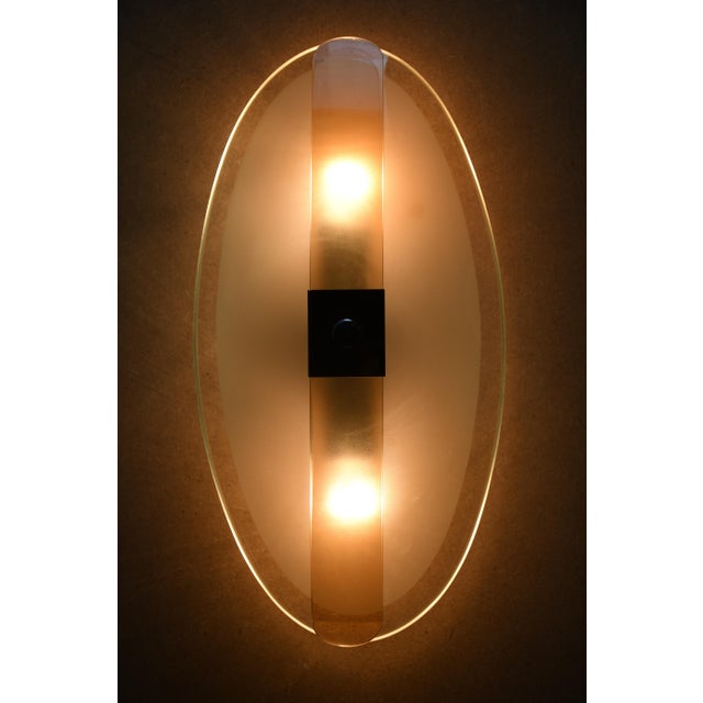 Mid-Century Modern Italian Murano Glass Wall Sconces attributed to Antonio Lupi, 1960s, Set of 2 For Sale - Image 3 of 12
