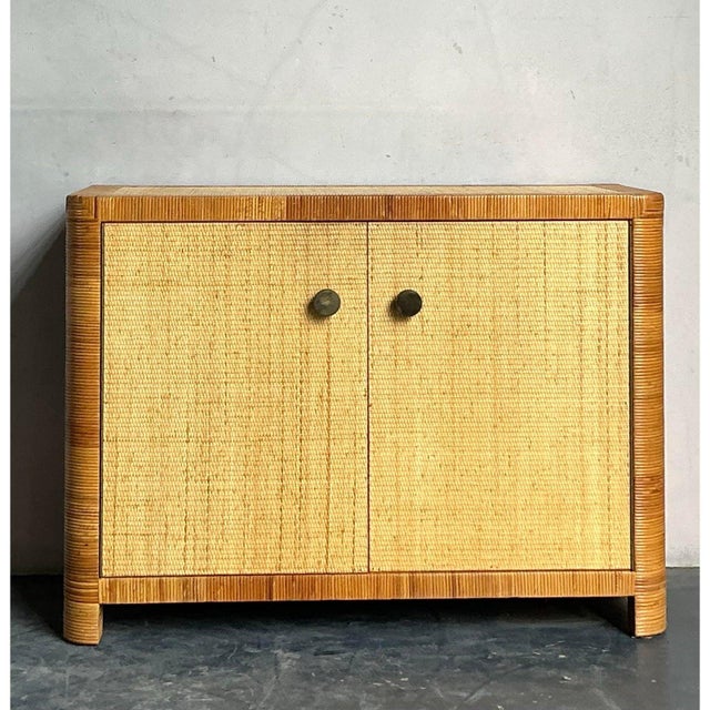 This chic cabinet, created by the esteemed American manufacturer Bielecky Brothers, exemplifies high-end Coastal Modern...