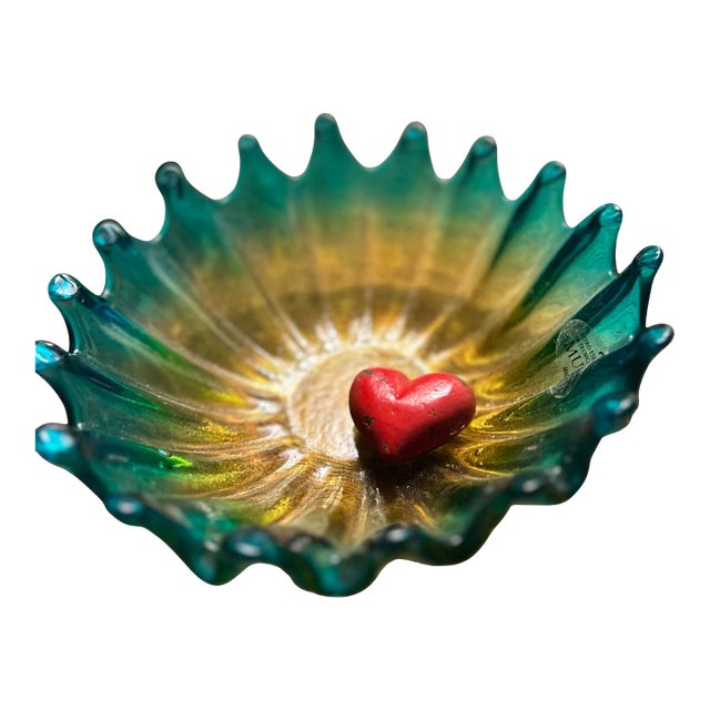 Rare Vintage Spiked Murano Glass Bowl. For Sale