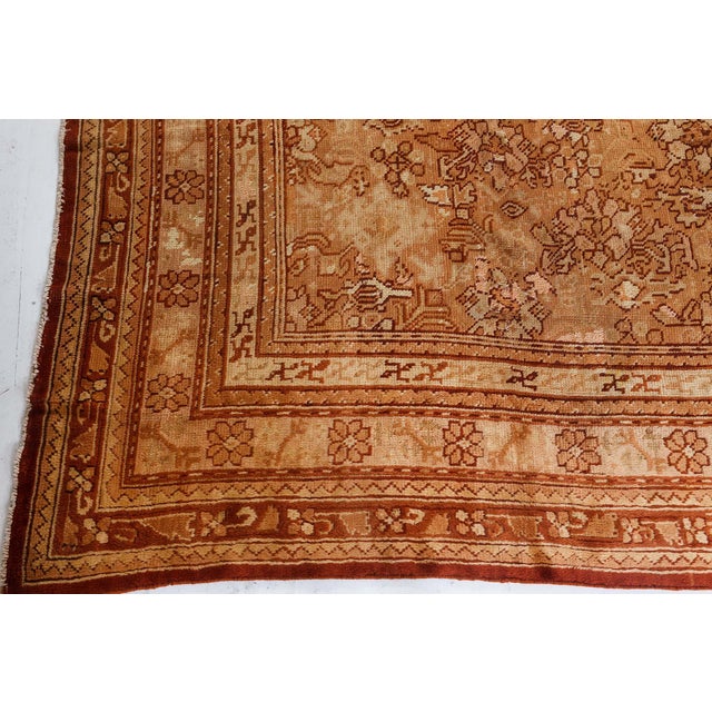 Antique Turkish Oushak Rug For Sale In New York - Image 6 of 9